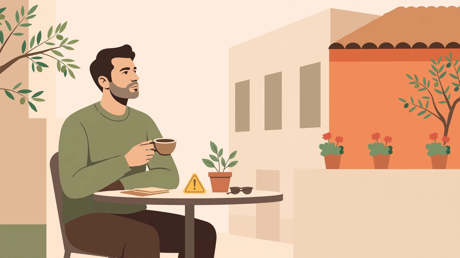 Adult en café español, reflejando responsabilidad de juego
